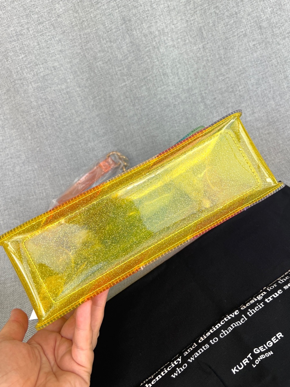 Kensington Vinyl CLEAR RAINBOW GLITTERED crossbody / shoulder bag - Picture 11 of 17